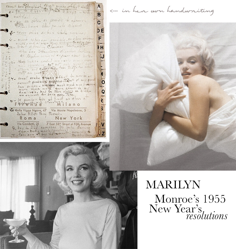 Marilyn Monroe’s 1955 New Year's Resolutions