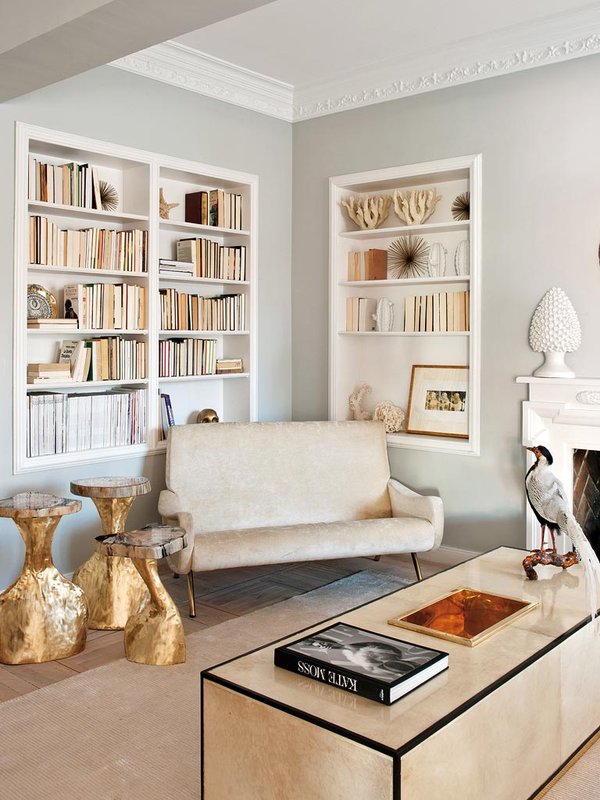 Living-Pink-Madrid-apt-vintage-femme-elegance-glam-living-room-built-in-bookcases-Jon-Urgoiti-gold-tables