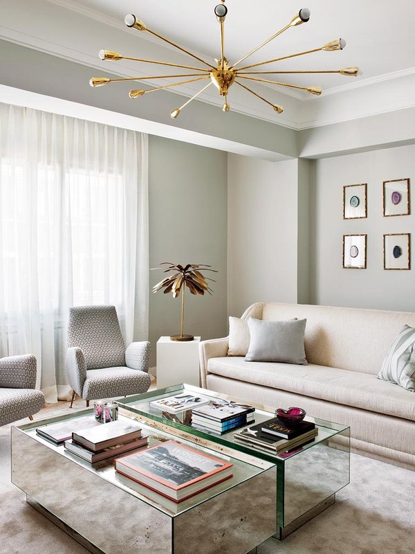 Living-Pink-Madrid-apt-vintage-femme-elegance-glam-living-room-neutrals-mirrored-coffee-tables-brass-sputnik-lamp
