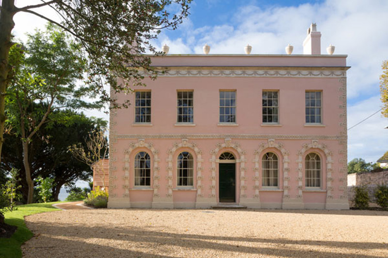 Restored Pink Villa on the South Coast of England restored by The Landmark Trust