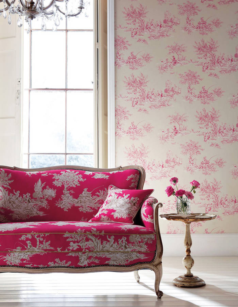 Pink sofa inverse pattern