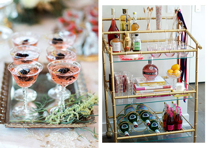 Holiday Inspiration | Christmas Cocktails & Glamorous Bar Carts