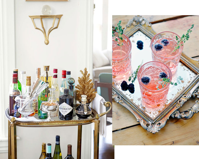 Holiday Inspiration | Christmas Cocktails & Glamorous Bar Carts
