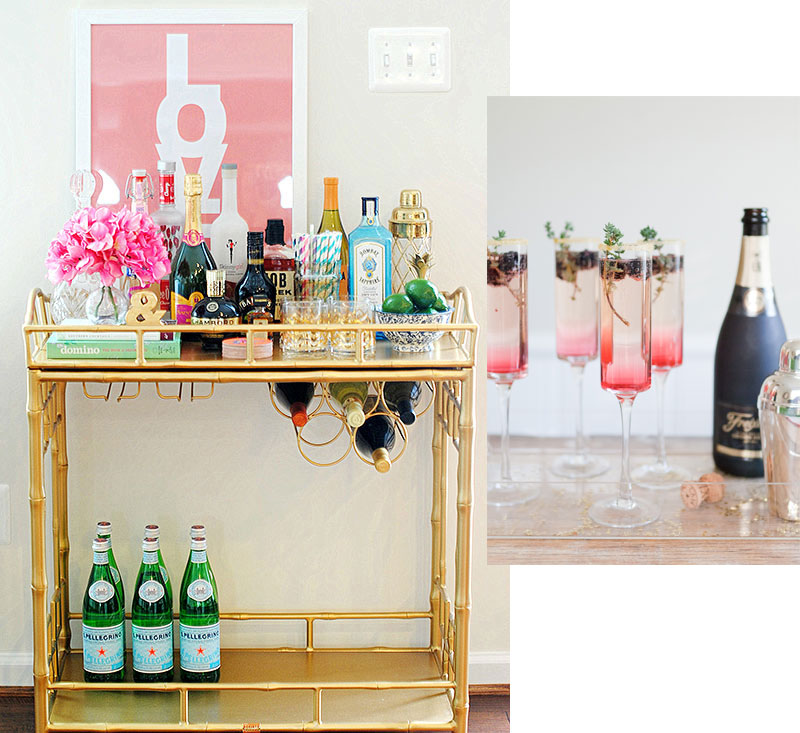 Holiday Inspiration | Christmas Cocktails & Glamorous Bar Carts
