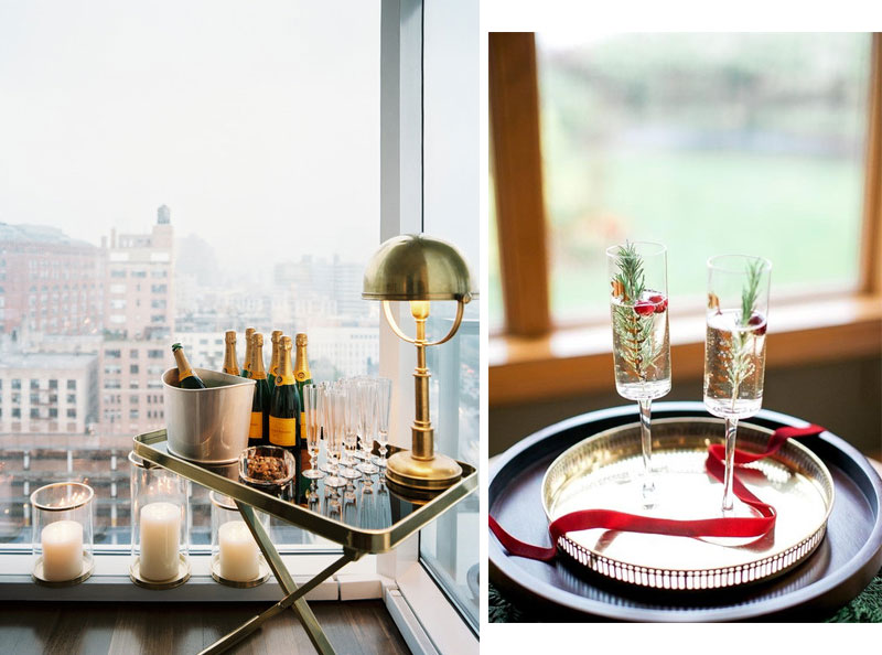 Holiday Inspiration | Christmas Cocktails & Glamorous Bar Carts